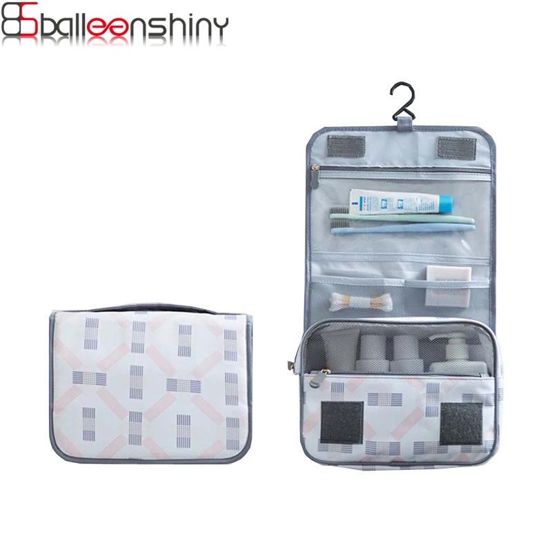 

BalleenShiny Protable Printing Flower Polyester Bag Cosmetics Toiletries Organizer Multi-function Folding Storage Bags