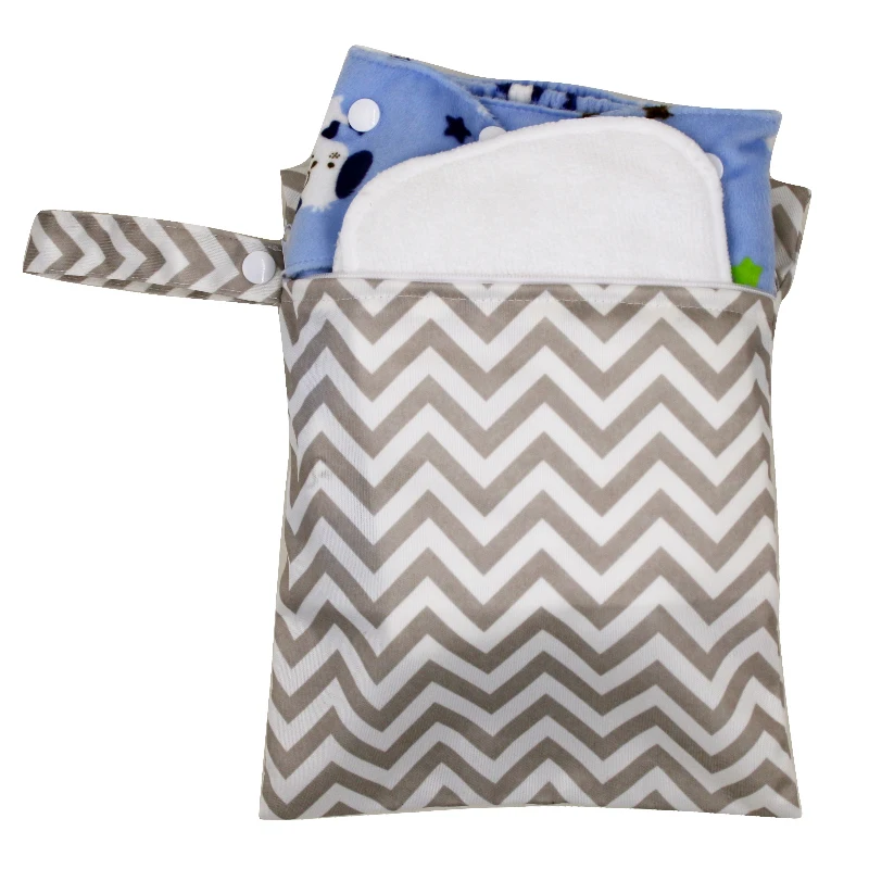 1 шт. подвесная тканевая сумка для мокрых подгузников, водонепроницаемая сумка для подгузников для мам, переносная сумка для закусок, маленький размер сумка для бамбуковых салфеток и игрушек
