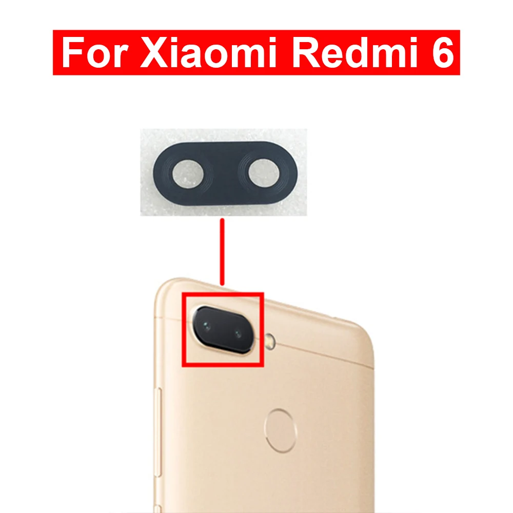 2 шт. для Redmi 6 камера Стекло Объектив задняя камера стекло объектив с клеем ЗАМЕНА Запасные части для Xiaomi Redmi 6 стекло