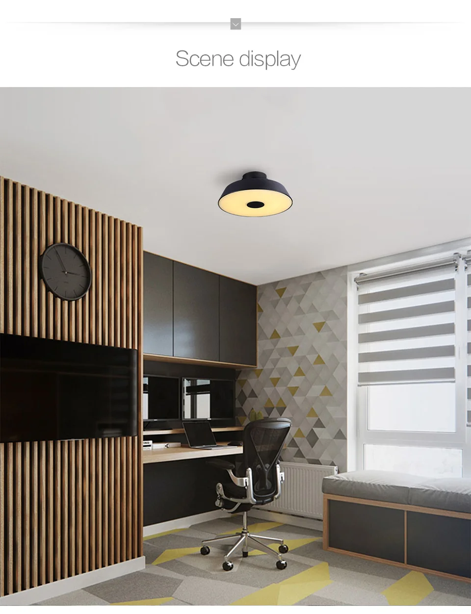Aisilan Круглый круглый алюминиевый современный светодиодный потолочный светильник, Регулируемая лампа для гостиной, спальни, обеденного стола, офиса, конференц-зала