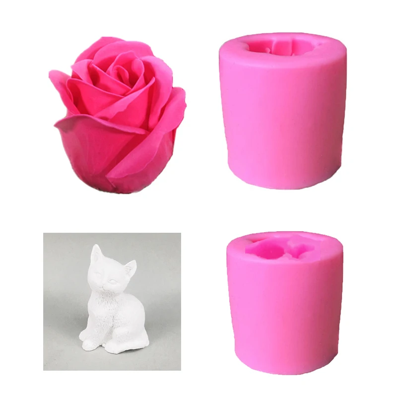 

3D Rose Flower Car Cake Silicone Mould Handmade Soap Candle Cake Mold Gummies Mousse Sugar Mould for Baking Tools