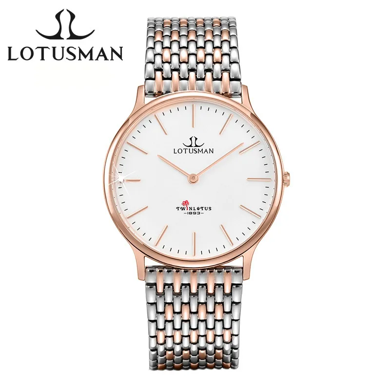 DIY Индивидуальные lotusman Luxury влюбленных часы Для мужчин женщин нержавеющая сталь