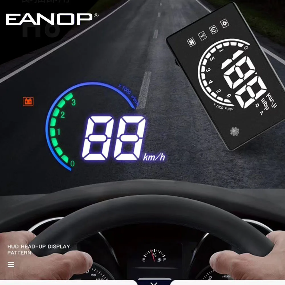 

EANOP A08 HUD Head Display Car Speedmeter OBD II Speed Projector for Universal Cars