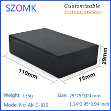 1 unids, szomk nueva carcasa de aluminio caja de conexiones carcasa 29*75*100mm caja del proyecto de aluminio caja del instrumento caja eléctrica