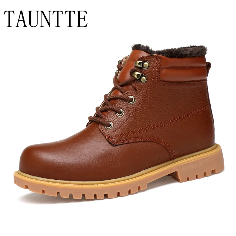 

Size 36-48 Winter Work Boots Genuine Leather Keep Warm Martin Ankle Boots Fashion Cow Leather Snow Boots