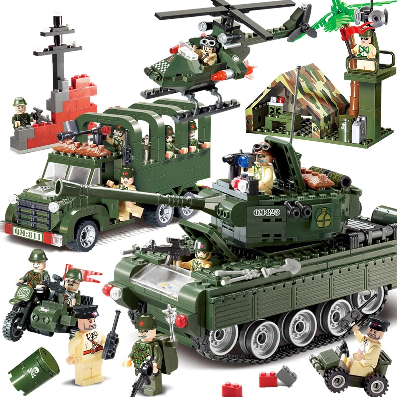 

Compatible legoing ww2 tank world war 2 II military vehicle truck war Germany army soldiers battle field building blocks kid toy