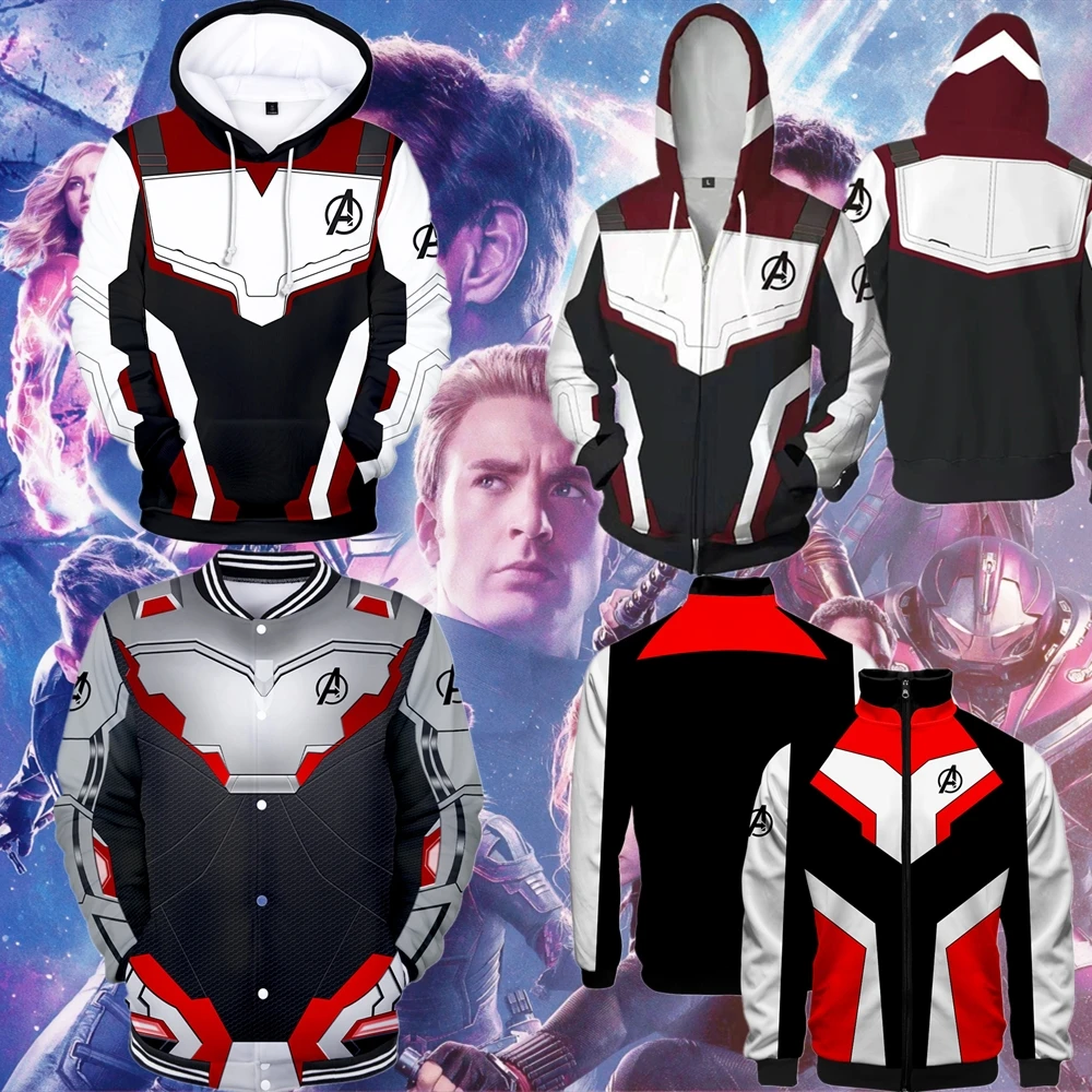 

Avengers 4 Endgame Quantum Realm 3D Print Hoodies Men Sweatshirts Pullover Sweatshirt Zipper Jacket Cosplay Costume Streetwear