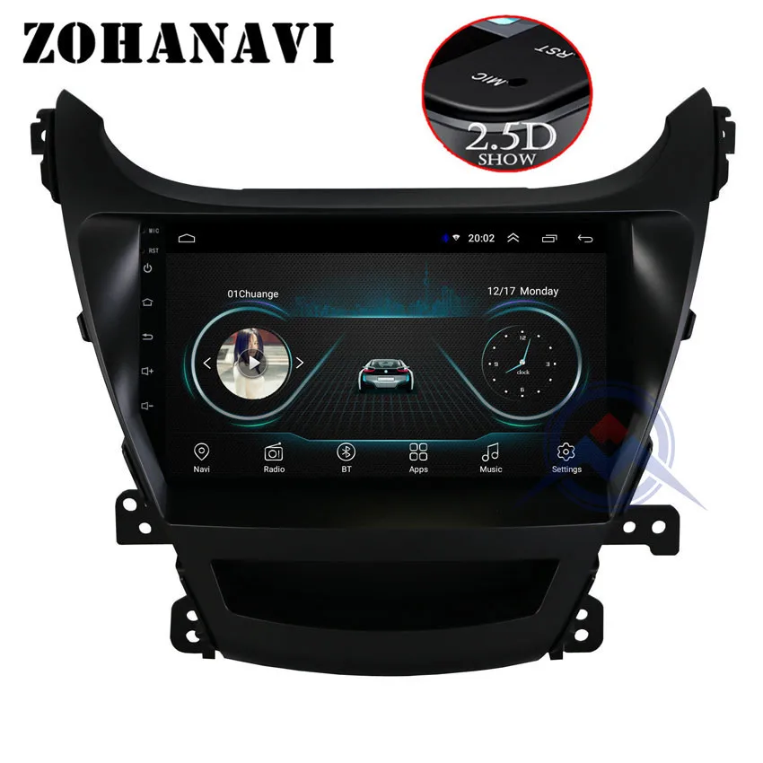 Clearance ZOHANAVI Android 8.1 2.5D Screen Car GPS Navigation for Elantra Avante car Auto Radio DVD GPS multimedia player build in wifi 3