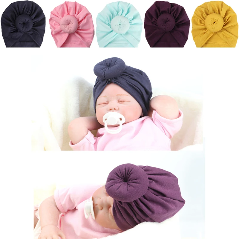 

Cotton Hairband Baby Headband Knotted Cap Children Hair Accessories Baby Turban Cap