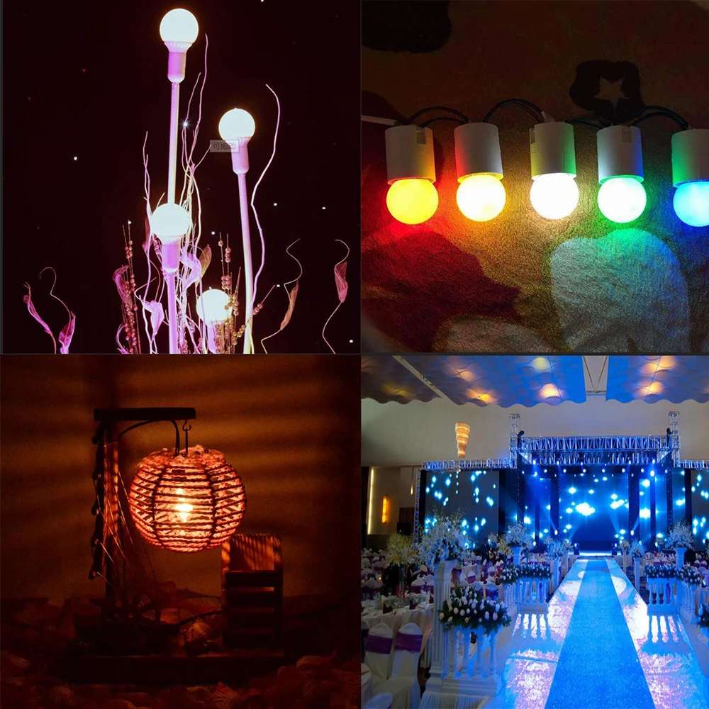 Lokom E27 220 V 1 W LED G45 Multi-color de iluminación colorida bombilla Mini bombilla 2835 Golf bulbo jardín lampara fiesta decoración de boda Lokom E27 220 V 1 W LED G45 Multi-color de iluminación colorida bombilla Mini bombilla 2835 Golf bulbo jardín lampara fiesta decoración de boda