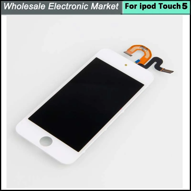 

100% NEW LCD Screen Display with Touch Digitizer Assembly Replacement for iPod Touch 5 5th 2pcs/lot, Black and White