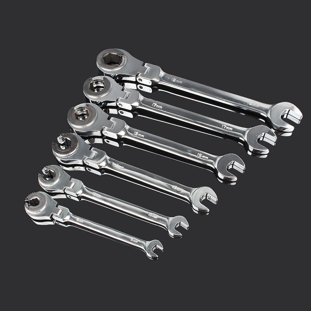 

8mm-19mm Tubing Flexible Ratchet Spanner Combination Wrench Set of Keys Ratchet Skate Tool Gear Ring Wrench Ratchet Set