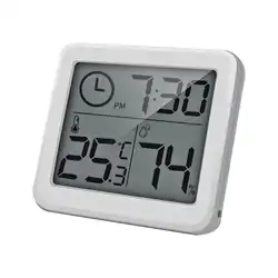 3.2in термометр гигрометр часы автоматический электронный датчик температуры Влажность монитор Цифровой термометр цифровые часы