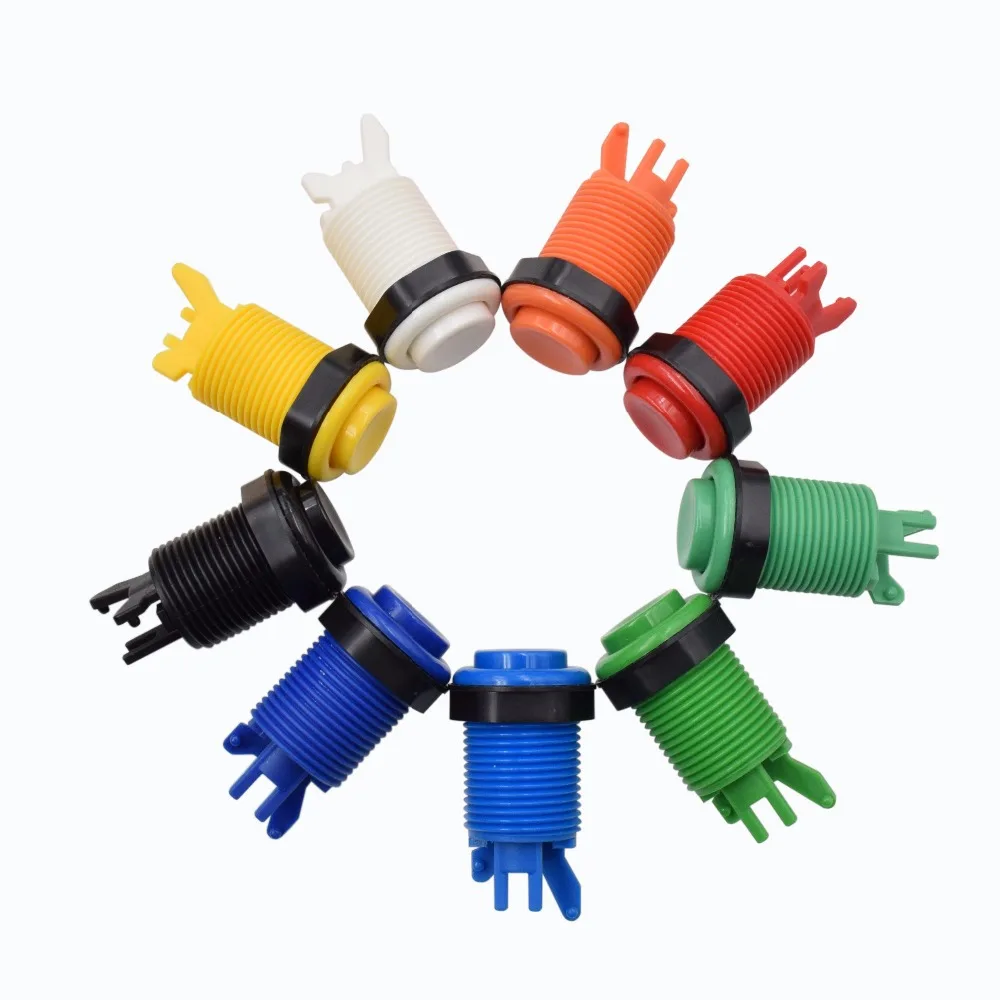 

28mm Mounting Hole Arcade push button with microswitch American style push button switch 6 Color