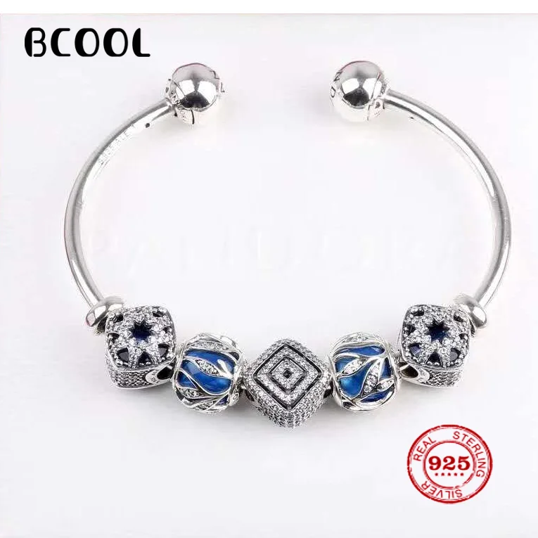 

DIY Jewelry Female Charm Fashion Silver 925 Original Open Bracelet, Suitable for Female Crystal Jewelry Bracelet Jewelry Gift