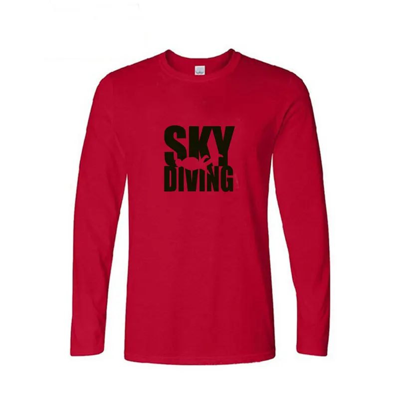 Новая мужская футболка Go Skydiving брендовая одежда Повседневная забавная печать уличная одежда с длинным рукавом Футболка Camisetas Masculina - Цвет: 9