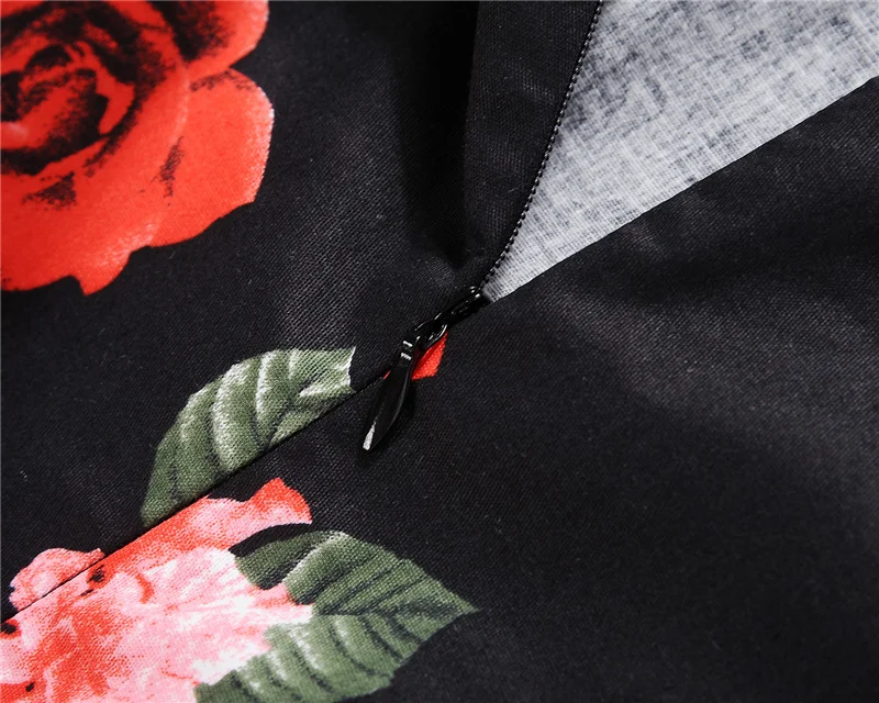 Kostlish Print Summer Dress Women 2017 Sleeveless Big Swing Belt Tunic Vintage Dress Elegant Rockabilly Party Dresses Sundress (48)
