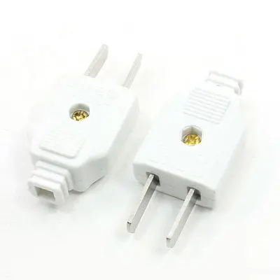 

2pcs Rotatable AU/US 2 Flat Pin Power Male Plug Connector AC 250V 10 Amp