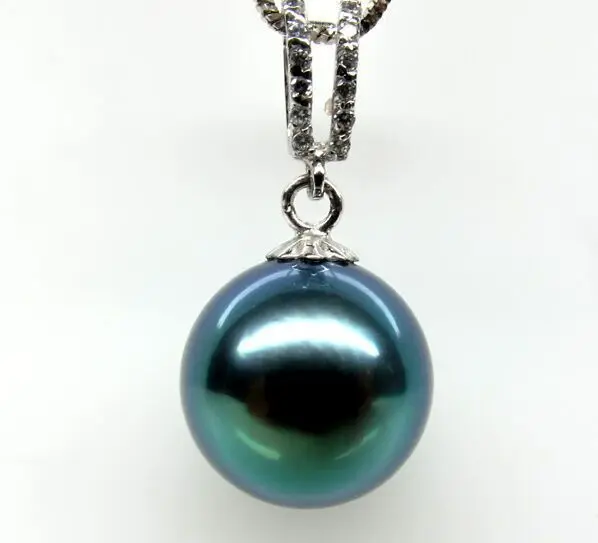 

18" 12MM NATURAL SOUTH SEA BLACK PEARL NECKLACE PENDANT