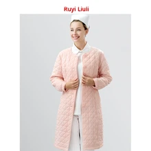 Женское пальто для медсестры, утолщенная хлопковая стеганая куртка, модная зимняя рабочая одежда, женское длинное пальто для доктора, на хлопковой подкладке