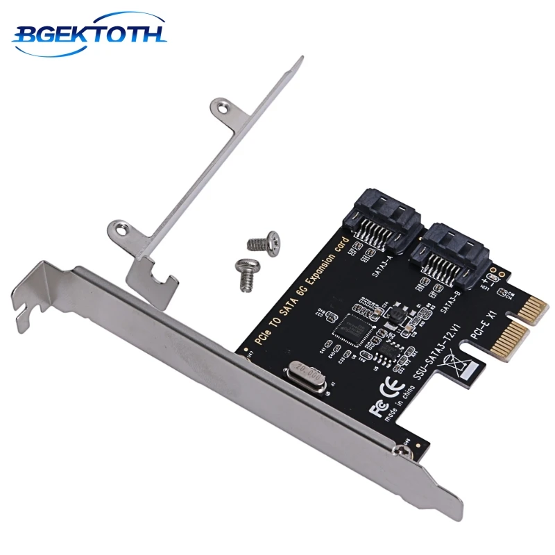 Новый PCIe PCI Express 6G SATA3.0 2 порта SATA III расширительный контроллер адаптер карты Feb6|pcie