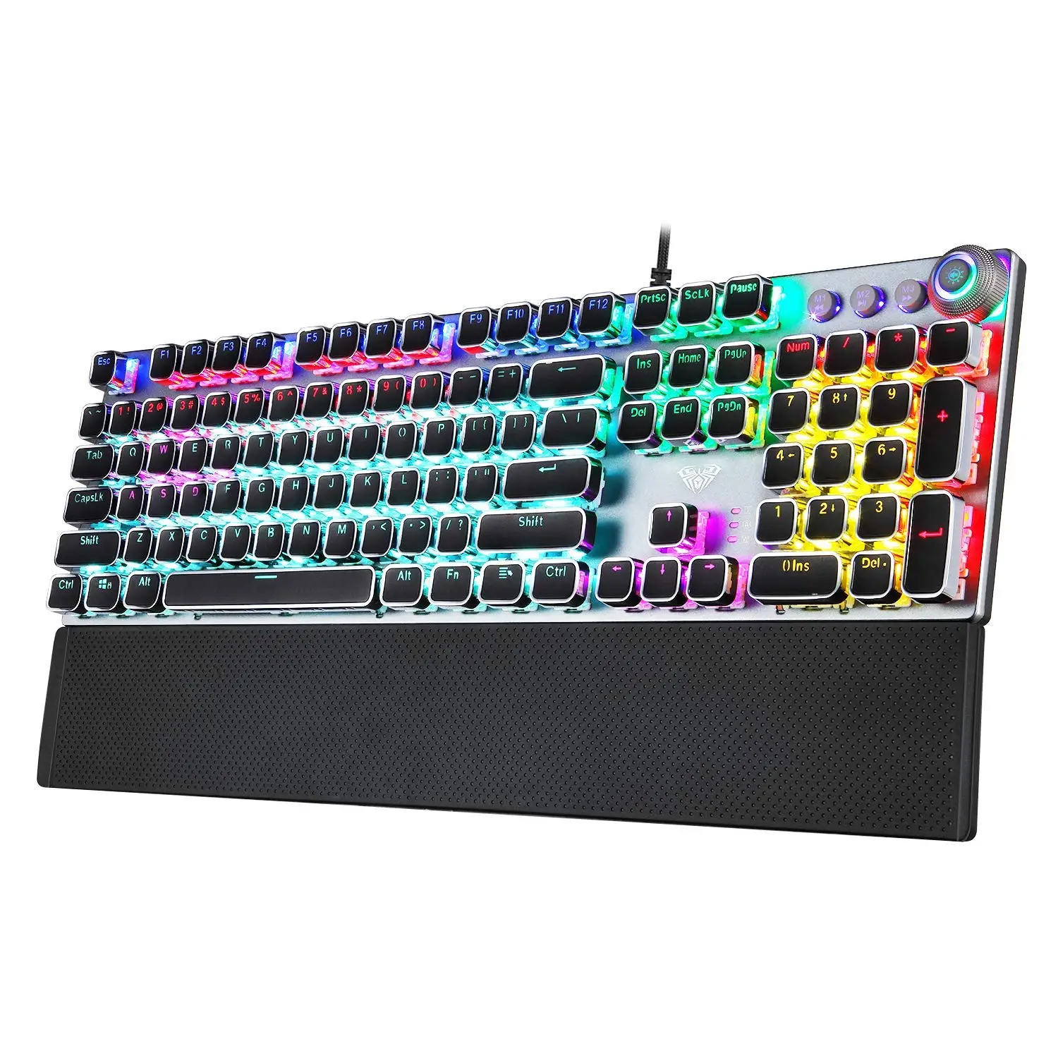 Gaming Mechanical Keyboard RGB Backlit Plating keycap Illuminated Anti