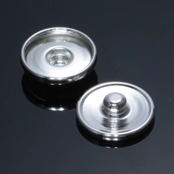 

100pcs/lot Silver Plated Snap Accessories 10/16/18mm Snap Button Base For DIY Snap Bracelet Snap Jewelry