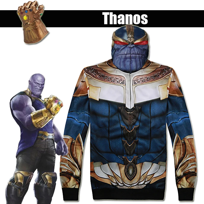 

[Stock]High quality Plus size Marvel Comic The Avenger figure Thanos cosplay Hoodie jacket Unisex Coat free shipping