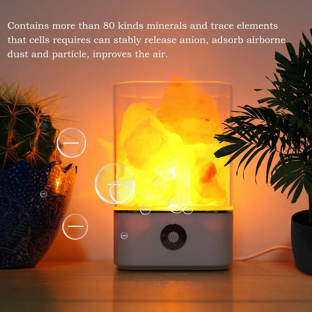 ITimo теплая настольная лампа очиститель воздуха, создатель настроения, натуральная лампа из гималайской соли, USB кристальный свет, цветная лава лампа
