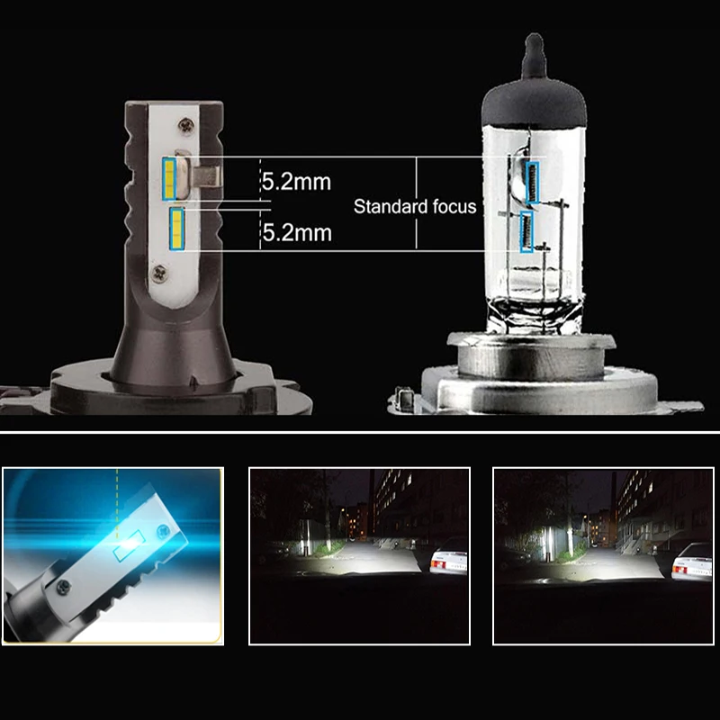 Meetrock 2 шт. csp 9000lm 52 Вт H11 H1 HB3 9005 HB4 9006 H4 H7 светодиодные фары автомобиля источник без вентилятора авто туман лампочки белый 12 В
