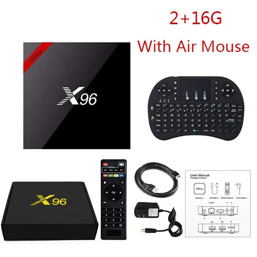 FANGTUOSI X96 X96W Smart tv box android 7,1 2 Гб 16 Гб четырехъядерный процессор Amlogic S905W 4K 2,4 ГГц WiFi медиаплеер 1 ГБ 8 ГБ ТВ-приставка - Цвет: air 16GB