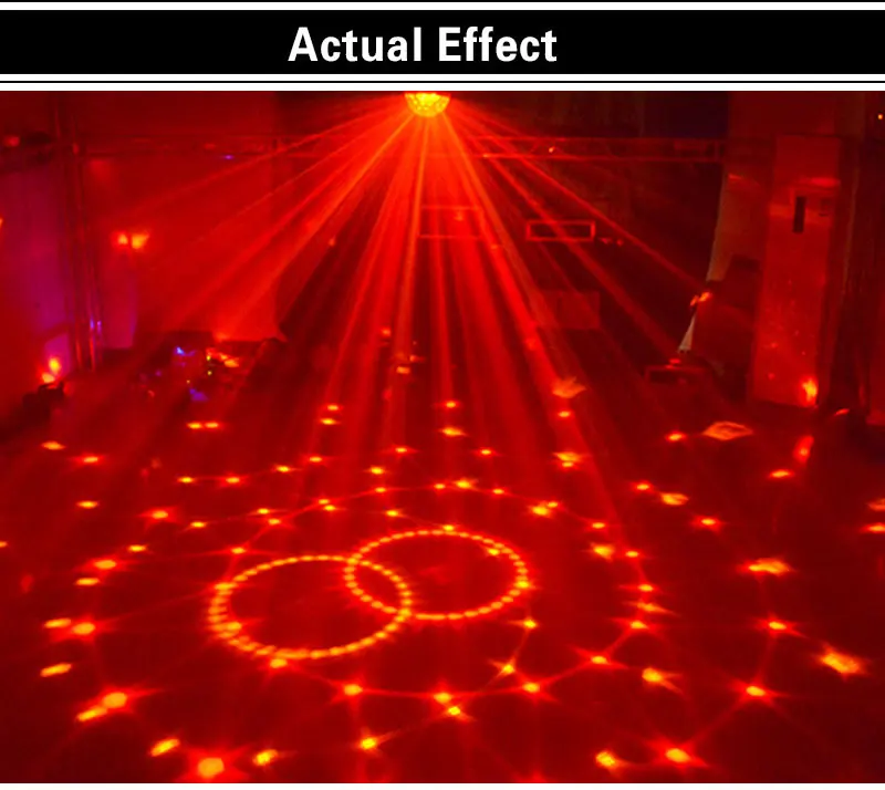 Светодиодная сценическая лампа Звуковое управление 6 цветов волшебный хрустальный шар Диско светильник вечерние светильник s 110-220 В лазерный светильник Рождественский лазерный проектор