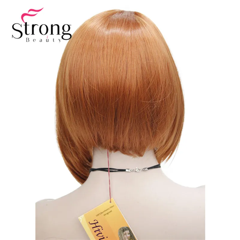 130A Asymmetrical no bangs orange brown side skin top wig (5)
