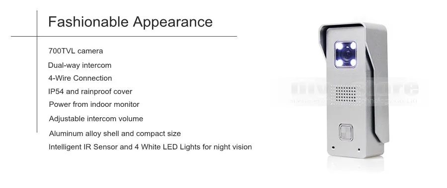 Diysecur 4.3 дюймов TFT Цвет ЖК-дисплей Дисплей Алюминий сплав Камера телефон видео домофон Дверные звонки LED Цвет Ночное видение