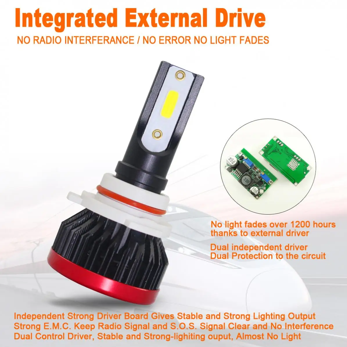 1 пара Автомобильные светодиодные лампы 9005/H10/HB3 120 Вт 6500 лм|Передние LED-фары для