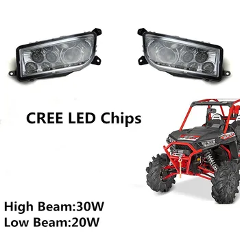 

Front Left and Right LED Headlight Kit High/Low Beam Headlamp for UTV 14 15 Polaris RZR 4 XP 1000 RZR RZR 900