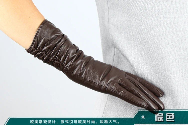 Модные брендовые Женские однотонные черные женские перчатки зимние теплые женские бархатные перчатки из натуральной кожи мягкие уличные перчатки для вождения