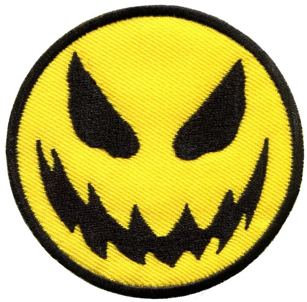Smiley Face Yellow Smile Patch Embroidered Iron or Sew On Halloween Costume