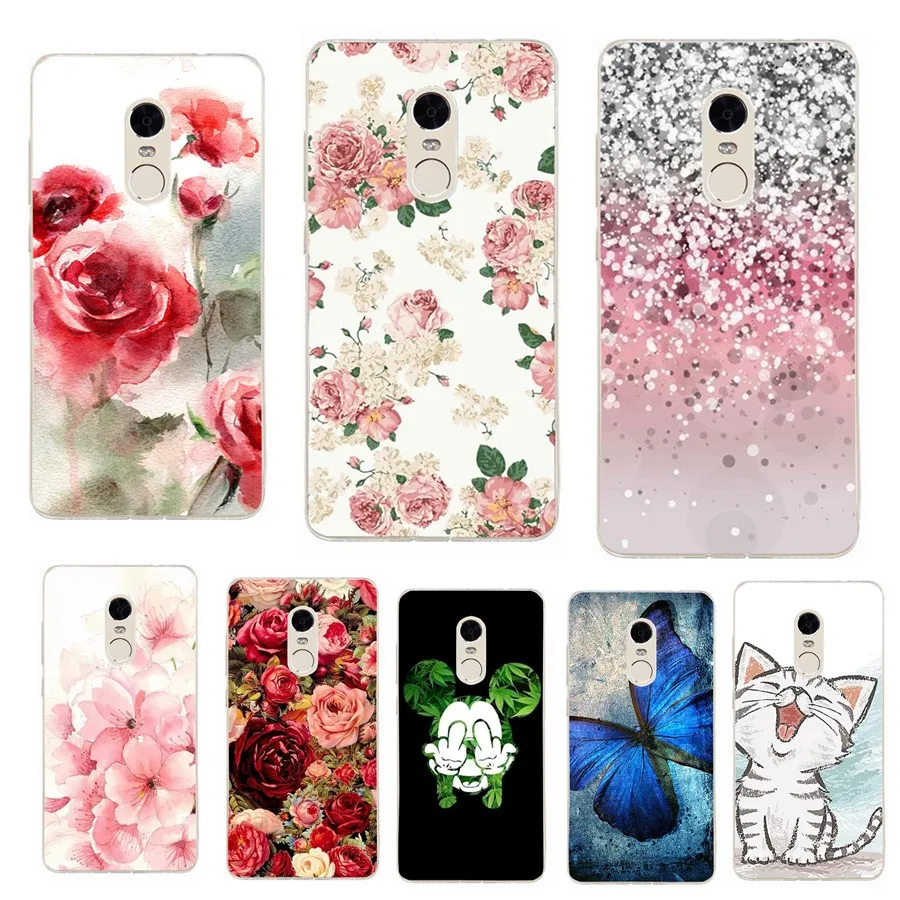 Silicon Case For Xiaomi Redmi Note 4X Floral Soft Cover 4 4A Cases Pro Coque |