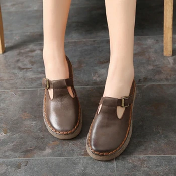 

Women's shoes 2019 spring new handmade casual wild soft sole shoes flat shoes.