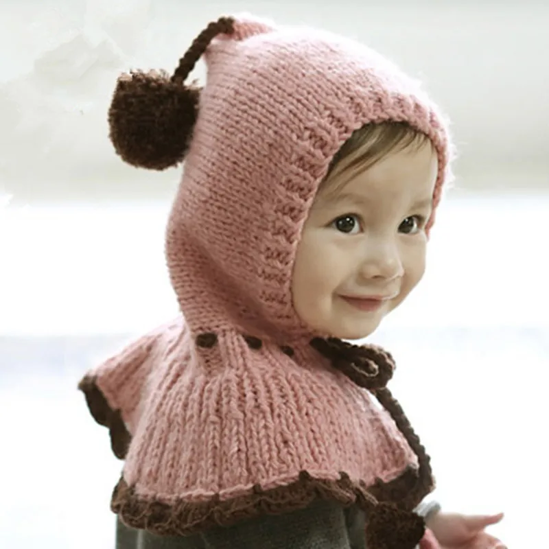 BomHCS новорожденных детская шаль костюм с головным убором, ручная работа, вязанные шапки-бобы аксессуары