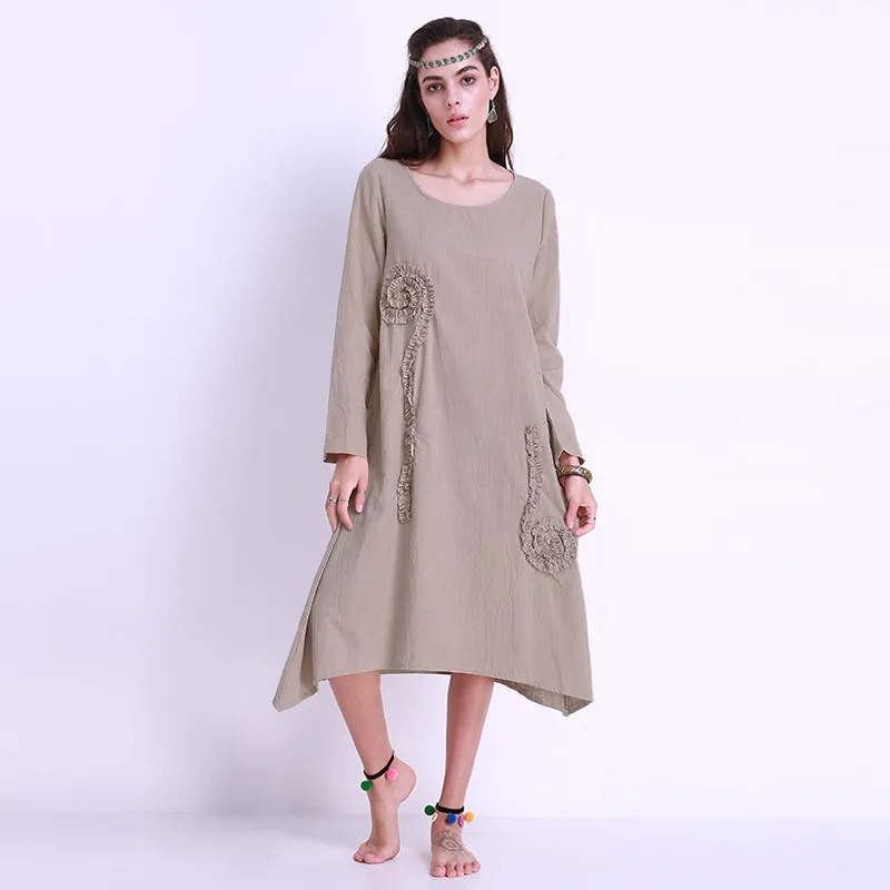 Plus Size 5XL 2017 Spring Fashion Women Cute Boho Dresses Casual Loose