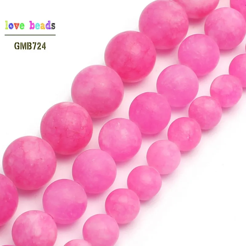 

Matte Fuchsia Stone Round Loose Beads For Jewelry Making Diy Bracelet Necklace 6/8/10mm Pick Size 15inches