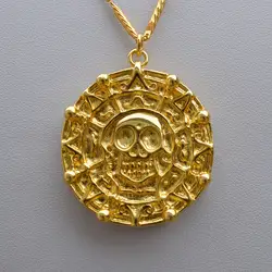 Одежда высшего качества Пираты Карибского моря Ацтеков Ожерелье из золотых монет фильм версия Тип 1:1 подарок косплэй реквизит Титан Сталь