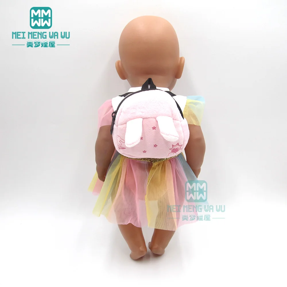Одежда для куклы, подходит для ребенка 43 см, новорожденная кукла, мультяшный плюшевый рюкзак