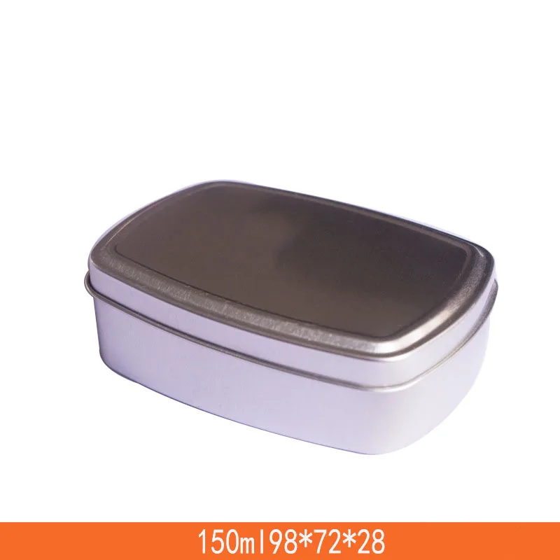 

150ML Square Cosmetic Cream Container Empty Aluminum Container Handmade Soap Metal Packing Pot Tin Cans Pomade Refillable Box