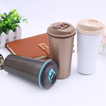 

500ml Solid Creative Stainless Steel Double-layer Coffee Thermos Mug Cup Portable Car Termos Vacuum Flasks Insulated Cup
