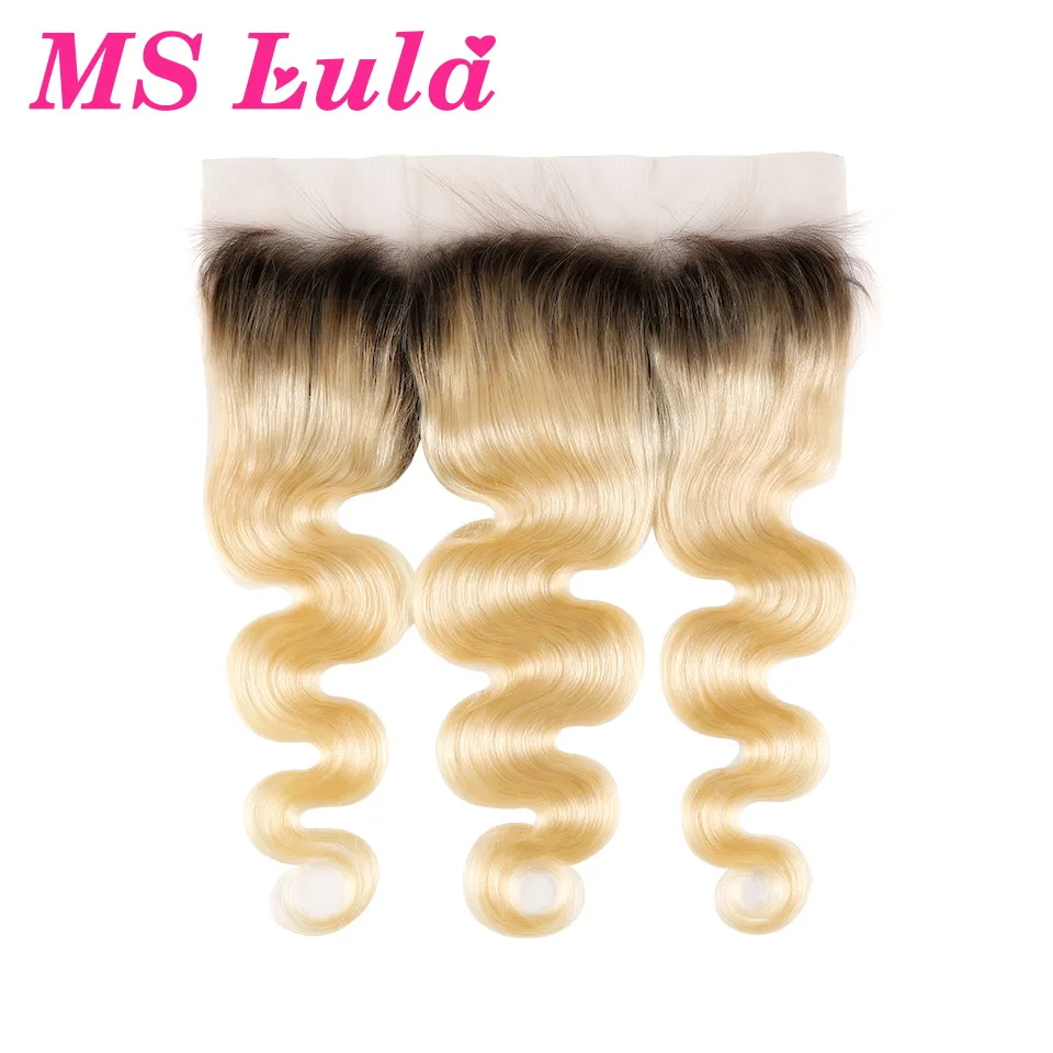 Ms lula волосы Омбре блонд предварительно сорвал 13x4 синтетический fronic 1b/613 бразильские волнистые человеческие волосы remy для наращивания