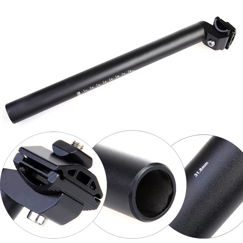 Comprar Venta al por mayor de aleación de aluminio 350 mm asiento de bicicleta de montaña sillín 25,4 27,2 28,6 30,4 30,8 31,6 MM accesorios para ciclismo