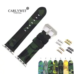 CARLYWET 38 40 42 44 мм Camo черный, темно-зеленый чистого силикона Замена резины запястье ремешок для часов Ремешок для Iwatch серии 4/3/2/1